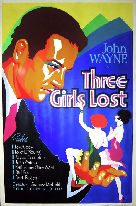 Framed Print : THREE GIRLS LOST, John Wayne on US poster art, 1931