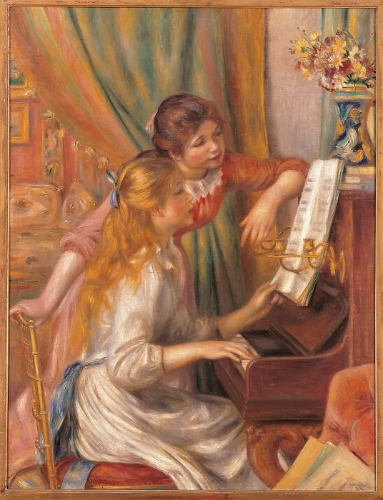 Framed Print : Girls at the Piano, by Pierre-Auguste Renoir, 1892, 19th Century, oil on canvas, cm 116 x 90 - France, Ile de France, Paris, Muse dOrsay, R.F. 755. All Framed Print : Girls at the Piano, by Pierre-Auguste Renoir, 1892, 19th Century, oil on canvas, cm 116 x 90 - France, Ile de France, Paris, Muse dOrsay, R.F. 755. All