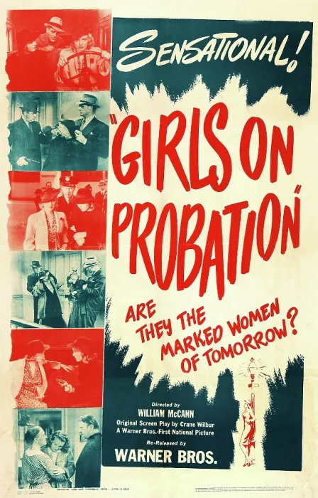 Framed Print : GIRLS ON PROBATION, US re-release poster art, top from left: Jane Bryan, Anthony Averill, Sheila Bromley; bottom from left: Elisabeth Risdon, Jane Bryan, Sig Ruman, 1938