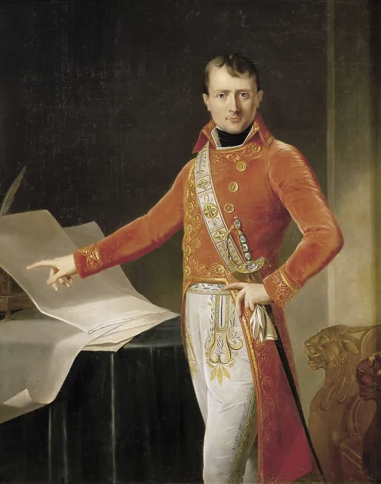 Framed Print : GIRODET-TRIOSON, Anne Louis Girodet de Roucy, called (1767-1824). Napoleon Bonaparte as First Consul. beg. 19th c. Oil on canvas. FRANCE. Paris. Elyse Palace