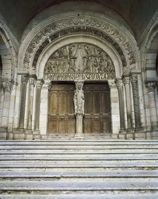 Framed Print : GISLEBERTUS (12th century). Cathedral of Saint Lazare. Western faade. First half 12th c. FRANCE. Autun. Cathedral of St. Lazare. Romanesque art. Architecture