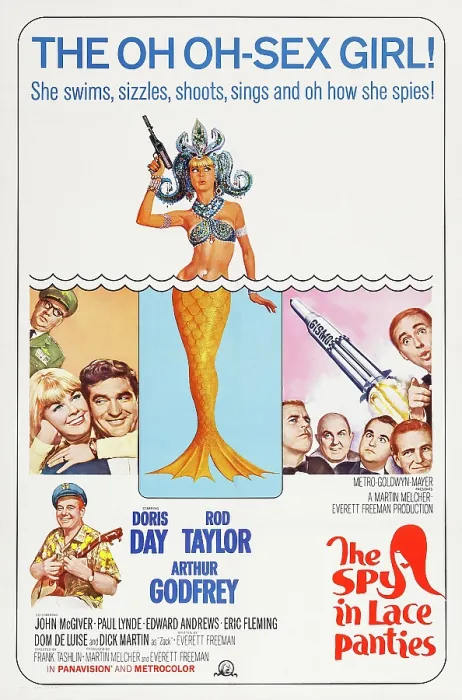 Framed Print : THE GLASS BOTTOM BOAT, (aka THE SPY IN LACE PANTIES), US poster art, from left: Edward Andrews, Doris Day, Rod Taylor, Doris Day, Paul Lynde, John McGiver, Dom DeLuise Framed Print : THE GLASS BOTTOM BOAT, (aka THE SPY IN LACE PANTIES), US poster art, from left: Edward Andrews, Doris Day, Rod Taylor, Doris Day, Paul Lynde, John McGiver, Dom DeLuise