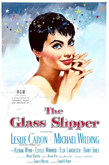 Framed Print : THE GLASS SLIPPER, US poster, Leslie Caron on poster art, 1955