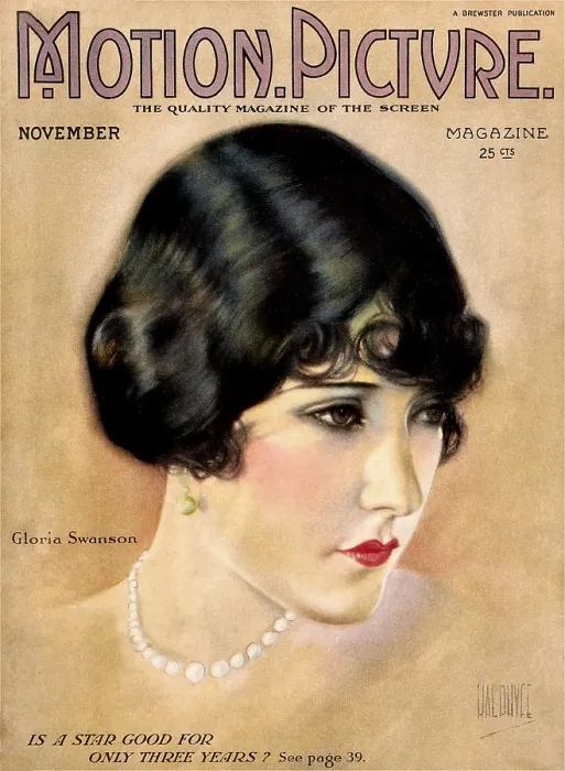 Framed Print : Gloria Swanson, on the cover of Motion Picture Magazine, November 1923