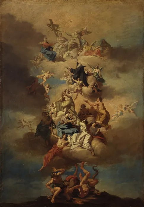 Framed Print : Glory of St. Francis of Paola, by Carlo Maria Giudici, 1750 - 1753, 18th Century, oli on canvas - Italy, Lombardy, Milan, Castello Sforzesco, Civic Collections of Ancient Art