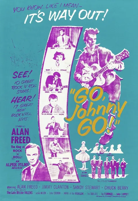 Framed Print : GO, JOHNNY, GO!, bottom left: Alan Freed, center from top: Jimmy Clanton, Sandy Stewart, Chuck Berry, Ritchie Valens, Jackie Wilson, Eddie Cochran, Harvey Fuqua Framed Print : GO, JOHNNY, GO!, bottom left: Alan Freed, center from top: Jimmy Clanton, Sandy Stewart, Chuck Berry, Ritchie Valens, Jackie Wilson, Eddie Cochran, Harvey Fuqua