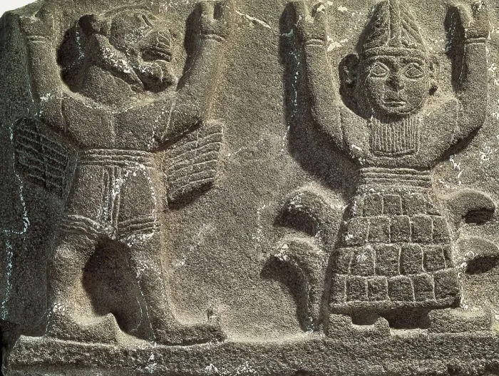 Framed Print : God and Winged Lion. 9th c. BC. Basalt. Hittite art. Relief on rock. SYRIA. Aleppo. Archaeological Museum. Proc: SYRIA. Ain Dara. Temple of Ain Dara Framed Print : God and Winged Lion. 9th c. BC. Basalt. Hittite art. Relief on rock. SYRIA. Aleppo. Archaeological Museum. Proc: SYRIA. Ain Dara. Temple of Ain Dara