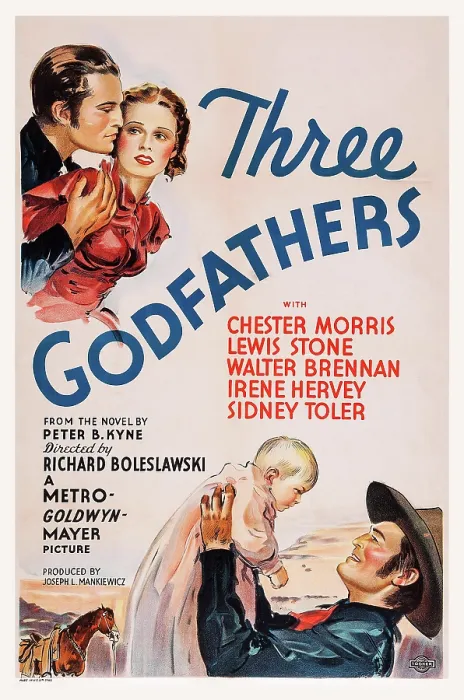 Framed Print : THREE GODFATHERS, top l-r: Chester Morris, Irene Hervey, bottom: Chester Morris on poster art, 1936 Framed Print : THREE GODFATHERS, top l-r: Chester Morris, Irene Hervey, bottom: Chester Morris on poster art, 1936