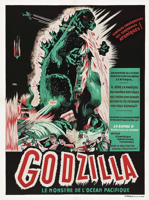 Framed Print : GODZILLA, Godzilla on French poster art, 1956 Framed Print : GODZILLA, Godzilla on French poster art, 1956