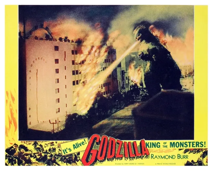 Framed Print : GODZILLA, KING OF THE MONSTERS!, lobbycard, 1956 Framed Print : GODZILLA, KING OF THE MONSTERS!, lobbycard, 1956
