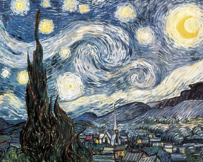 Framed Print : GOGH, Vincent van (1853-1890). Starry night. 1889. Post-Impressionism. Oil on canvas. UNITED STATES OF AMERICA. New York City. Museum of Modern Art (MOMA)