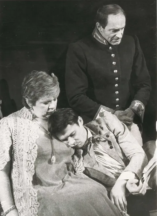 Framed Print : GOGOL, Nikolai Vasilievich (1809-1852). Scene from 'The Inspector General' with the actors Mischenko (Ilestakov), Vochek (Anna Andreevna)