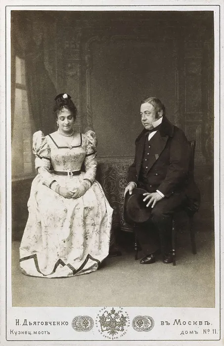 Framed Print : GOGOL, Nikolai Vasilievich (1809-1852). Scene from 'The Marriage' with the actors Maksheev and Nikulin. Performance at the Maly Theatre of Moscow (1893)