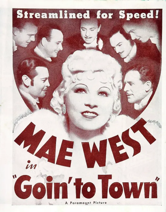 Framed Print : GOIN TO TOWN, US poster art, Ivan Lebedeff, (bottom left), Mae West, (center), Paul Cavanagh, (bottom right), 1935