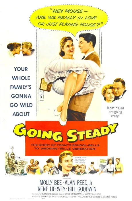 Framed Print : GOING STEADY, US poster, top center from left: Molly Bee, Alan Reed Jr. top right from left: Irene Hervey, Bill Goodwin, 1958 Framed Print : GOING STEADY, US poster, top center from left: Molly Bee, Alan Reed Jr. top right from left: Irene Hervey, Bill Goodwin, 1958