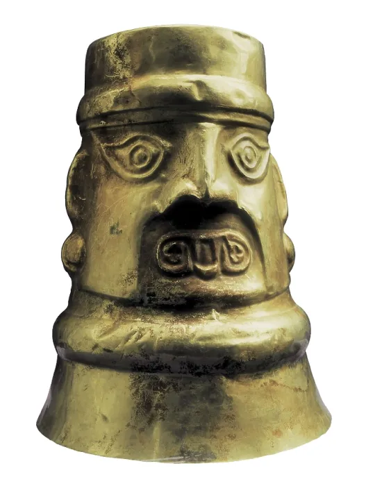 Framed Print : Gold Ceremonial Vase. 12th-14th c. Chimu art. Jewelry. PERU. Lima. Peruvian Gold Museum. AISA / Everett Collection**US SALES ONLY**