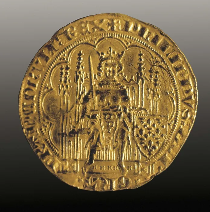 Framed Print : Gold escudo of Philip VI of France. Coin. SPAIN. Barcelona. National Art Museum of Catalonia. AISA / Everett Collection**US SALES ONLY**