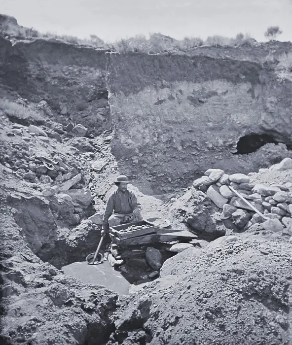 Framed Print : Gold prospector working a rocker box near Virginia City, Montana Territory, in 1871 Framed Print : Gold prospector working a rocker box near Virginia City, Montana Territory, in 1871