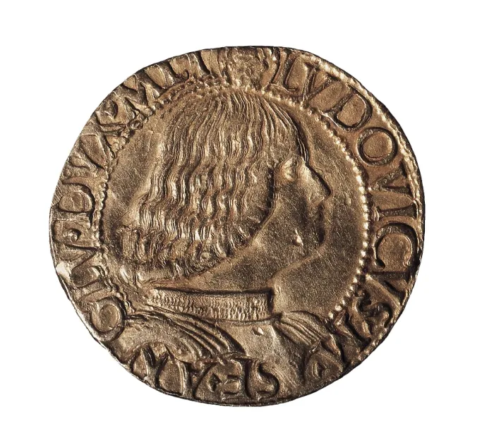 Framed Print : Golden coin with portrait of Ludovico Sforza. Coin. AISA / Everett Collection**US SALES ONLY**