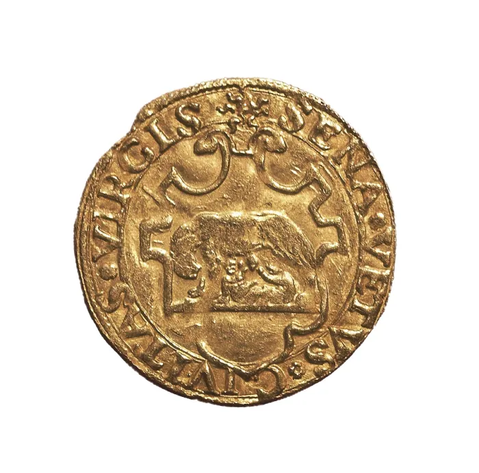 Framed Print : Golden escudo of the Republic of Siena (1532-1536). Coin. Private Collection. Proc: ITALY. SIENA. AISA / Everett Collection**US SALES ONLY**