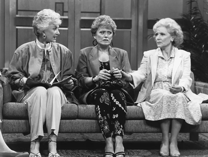 Framed Print : THE GOLDEN GIRLS, from left, Bea Arthur, Rue McClanahan, Betty White, End of the Curse (season 2, aired September 27, 1986), 1985-92 Framed Print : THE GOLDEN GIRLS, from left, Bea Arthur, Rue McClanahan, Betty White, End of the Curse (season 2, aired September 27, 1986), 1985-92