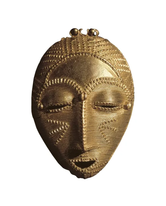 Framed Print : Golden mask. Baule art. Jewelry. Proc: CTE-D'IVOIRE. AISA / Everett Collection (359)**US SALES ONLY**