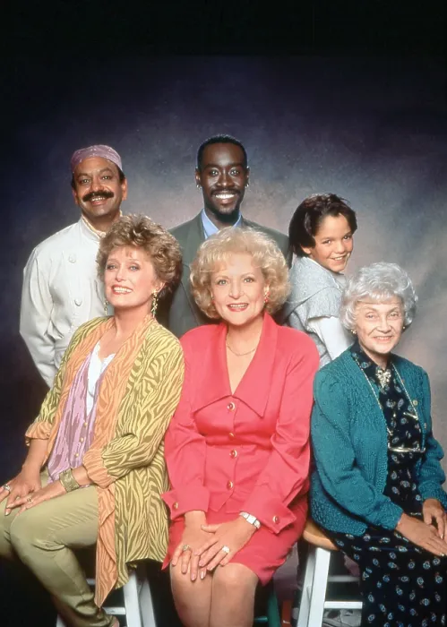 Framed Print : THE GOLDEN PALACE, top from left: Cheech Marin, Don Cheadle, Billy L. Sullivan, bottom: Rue McClanahan, Betty White, Estelle Getty, (1992), 1992-93