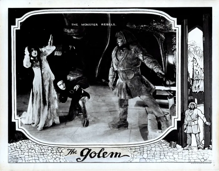 Framed Print : THE GOLEM, (aka DER GOLEM, WIE ER IN DIE WELT KAM, aka THE GOLEM: HOW HE CAME INTO THE WORLD'), from left, Ernst Deutsch, Lyda Salmonova, Paul Wegener, 1920