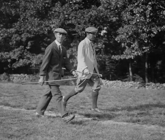 Framed Print : Golfers British Harry Vardon and Scottish American Fred McLeod at the 1913 U.S. Open. Vardon (right) finished second and McLeod was in 6th place. (BSLOC_2018_4_185) Framed Print : Golfers British Harry Vardon and Scottish American Fred McLeod at the 1913 U.S. Open. Vardon (right) finished second and McLeod was in 6th place. (BSLOC_2018_4_185)