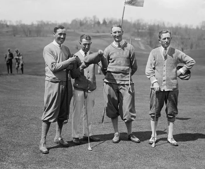 Framed Print : Golfers J.W. Ockenden, Fred McLeod, Arthur S. Havers, Jock Hutchison, April 22, 1924. McLeod and Hutchison were professional players and later inducted into the PGA Hall of Fame