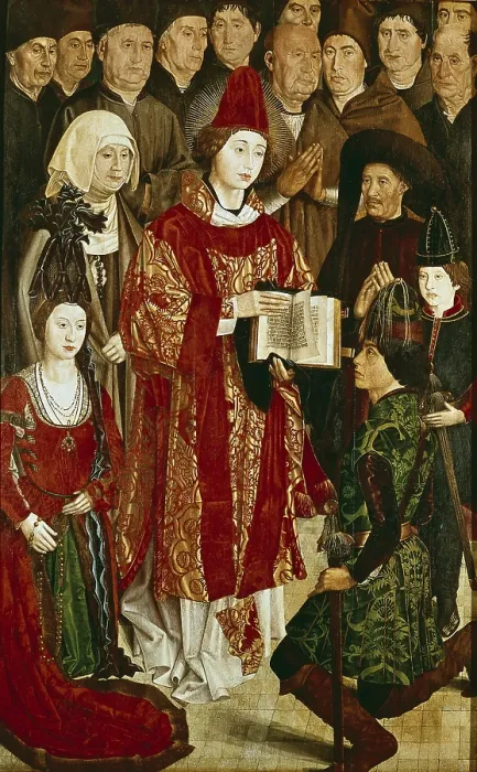 Framed Print : GONALVES, Nuno (1411-1471). Altarpiece of Saint Vincent. 1460s. Detail of the Infant Panel. Gothic art. Tempera on wood. PORTUGAL. Lisbon. National Museum of Ancient Art