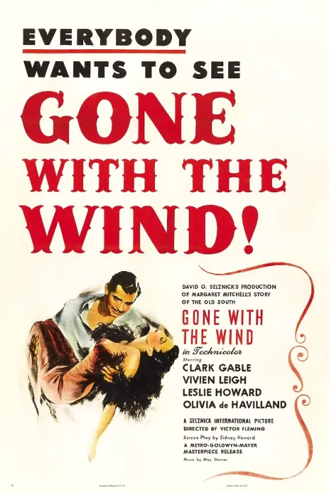 Framed Print : GONE WITH THE WIND, (poster art), Clark Gable, Vivien Leigh, 1939