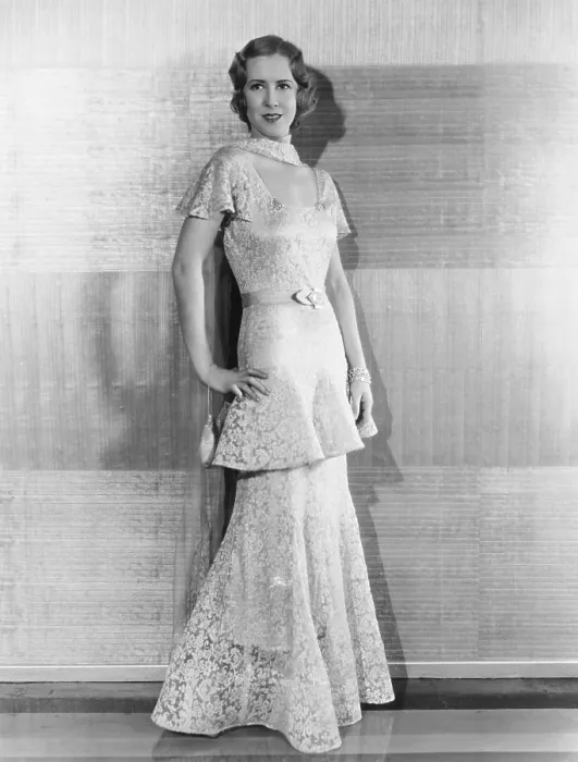 Framed Print : THE GOOD BAD GIRL, Mae Clarke, in an eggshell lace gown with rhinestone clips, 1931 Framed Print : THE GOOD BAD GIRL, Mae Clarke, in an eggshell lace gown with rhinestone clips, 1931