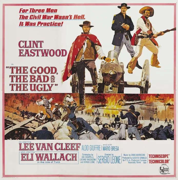 Framed Print : THE GOOD, THE BAD, AND THE UGLY, l-r: Clint Eastwood, Lee Van Cleef, Eli Wallach on poster art, 1965 Framed Print : THE GOOD, THE BAD, AND THE UGLY, l-r: Clint Eastwood, Lee Van Cleef, Eli Wallach on poster art, 1965