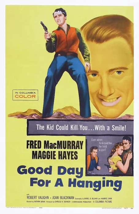 Framed Print : GOOD DAY FOR A HANGING, top from left: Fred MacMurray, Robert Vaughn, bottom from left: Fred MacMurray, Maggie Hayes, Robert Vaughn, 1959 Framed Print : GOOD DAY FOR A HANGING, top from left: Fred MacMurray, Robert Vaughn, bottom from left: Fred MacMurray, Maggie Hayes, Robert Vaughn, 1959