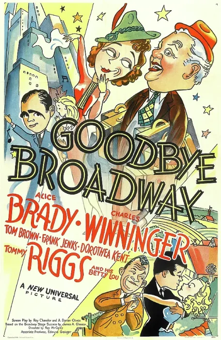 Framed Print : GOODBYE BROADWAY, US poster art, top from left: Alice Brady, Charles Winninger; second row: Tommy Riggs, Betty Lou, bottom: Frank Jenks, Tom Brown, Dorothea Kent, 1938