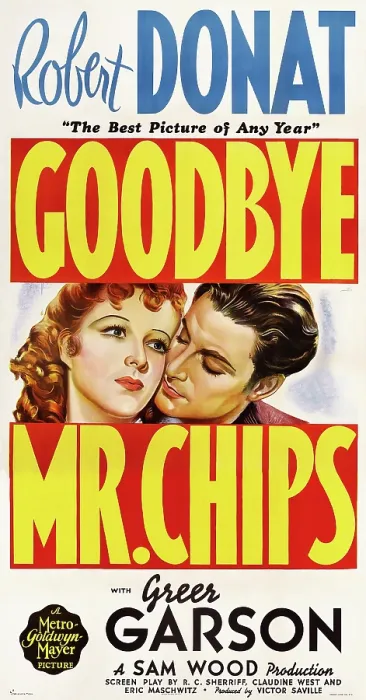 Framed Print : GOODBYE, MR. CHIPS, l-r: Greer Garson, Robert Donat on poster art, 1939