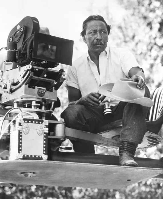 Framed Print : Gordon Parks, Jr. filming his autobiographical novel, THE LEARNING TREE, in 1969