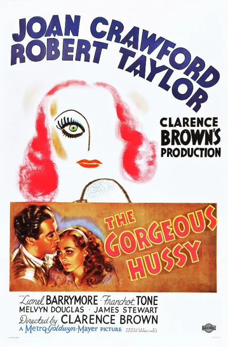 Framed Print : THE GORGEOUS HUSSY, US poster art, top: Joan Crawford; bottom from left: Robert Taylor, Joan Crawford, 1936