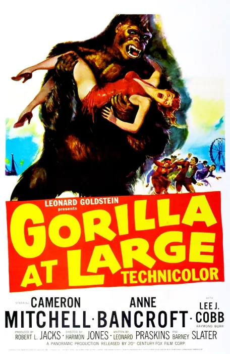 Framed Print : GORILLA AT LARGE, US poster, Anne Bancroft, 1954, TM & Copyright 20th century Fox Film Corp. / courtesy Everett Collection Framed Print : GORILLA AT LARGE, US poster, Anne Bancroft, 1954, TM & Copyright 20th century Fox Film Corp. / courtesy Everett Collection