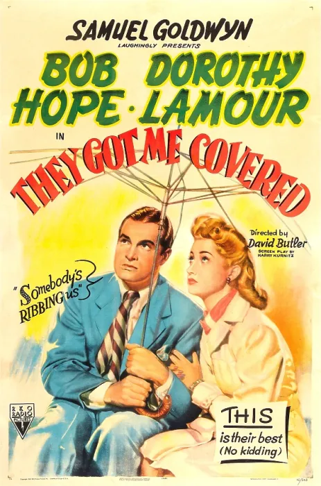 Framed Print : THEY GOT ME COVERED, US poster, Bob Hope, Dorothy Lamour, 1943 Framed Print : THEY GOT ME COVERED, US poster, Bob Hope, Dorothy Lamour, 1943