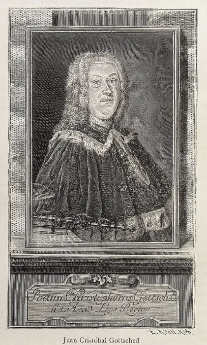 Framed Print : GOTTSCHED, Johann Christoph (1700-1766). Portrait of 1739. Engraving. AISA / Everett Collection**US SALES ONLY**