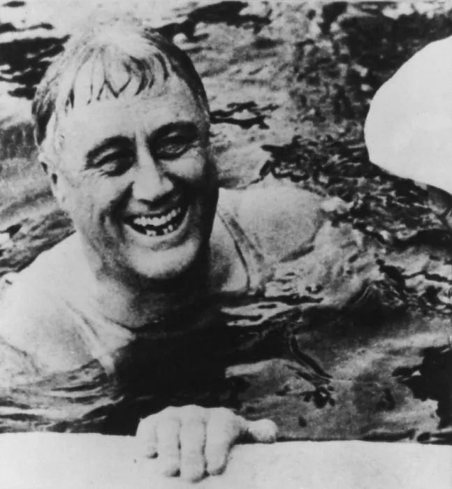 Framed Print : Gov. Franklin Roosevelt swimming in Warm Springs, Georgia. 1930. FDR was then Governor of New York State. (BSLOC_2013_5_62) Framed Print : Gov. Franklin Roosevelt swimming in Warm Springs, Georgia. 1930. FDR was then Governor of New York State. (BSLOC_2013_5_62)