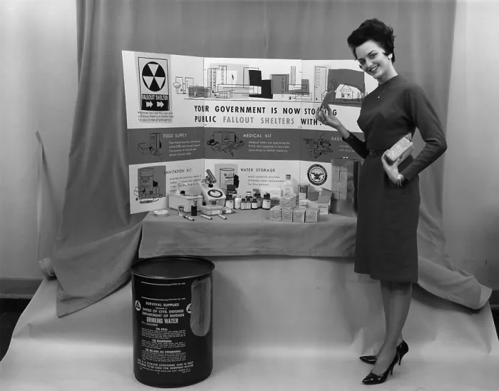 Framed Print : US Government promoted building and stocking family fallout shelters. President Kennedy recommended all Americans have access to a fallout shelters in an October 1961 speech Framed Print : US Government promoted building and stocking family fallout shelters. President Kennedy recommended all Americans have access to a fallout shelters in an October 1961 speech