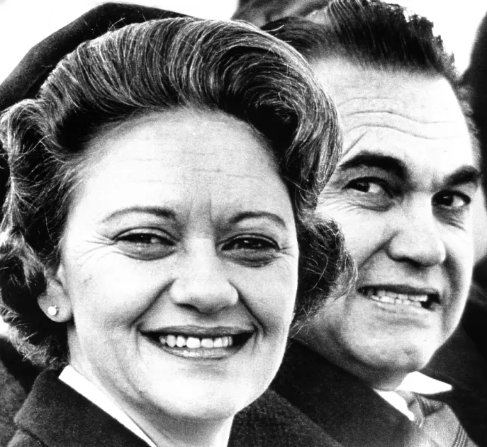 Framed Print : Governor-elect Lurleen Wallace, and her husband, outgoing Governor George Wallace. Lurleen was a surrogate candidate for her husband, allowing him to evade Alabama term limits Framed Print : Governor-elect Lurleen Wallace, and her husband, outgoing Governor George Wallace. Lurleen was a surrogate candidate for her husband, allowing him to evade Alabama term limits
