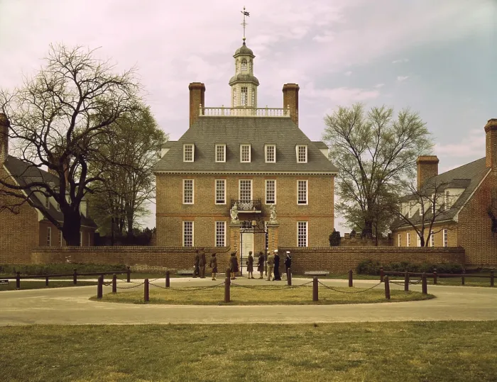 Framed Print : The Governor's Palace Williamsburg Virginia visited by military personnel in April 1943. The capitol colonial completed in 1722 was restored to its original state by John D
