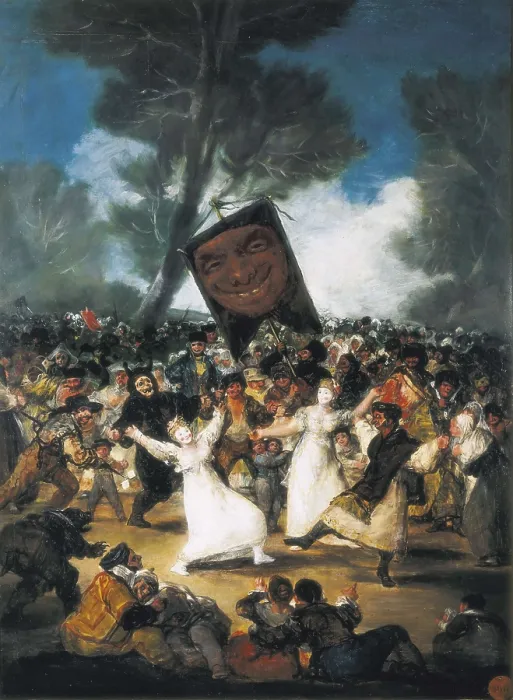 Framed Print : GOYA Y LUCIENTES, Francisco de (1746-1828). The Burial of the Sardine (Corpus Christi Festival on Ash Wednesday). 1812-1814. Oil on canvas. SPAIN. Madrid. St