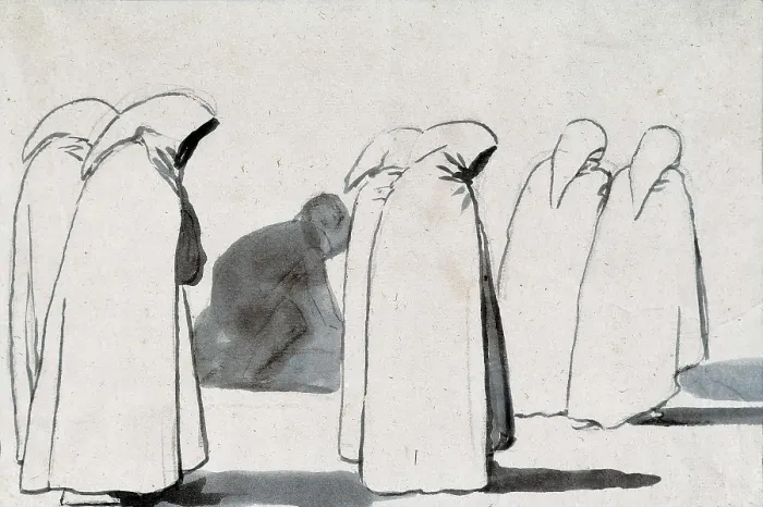 Framed Print : GOYA Y LUCIENTES, Francisco de (1746-1828). Three pairs of masked figures. 1802-1805. Watered Chinese ink. Drawing. SPAIN. Madrid. National Library Framed Print : GOYA Y LUCIENTES, Francisco de (1746-1828). Three pairs of masked figures. 1802-1805. Watered Chinese ink. Drawing. SPAIN. Madrid. National Library