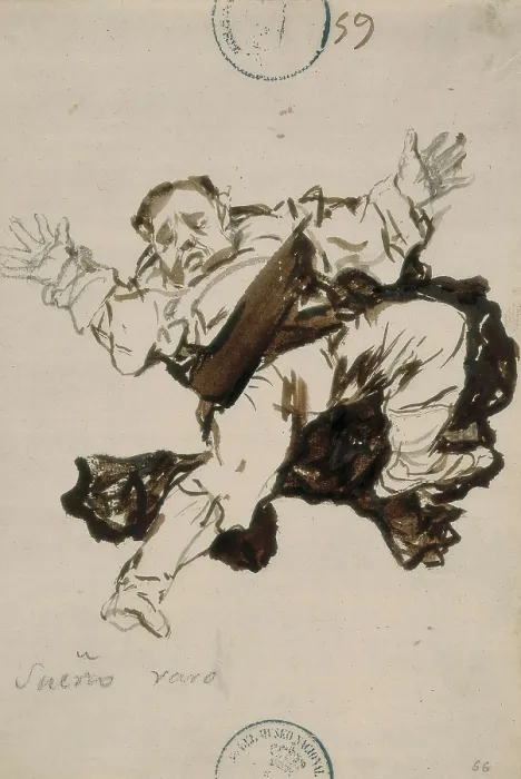 Framed Print : GOYA Y LUCIENTES, Francisco de (1746-1828). Strange Dream. 1796-1797. Drawing from 'Album B'. Drawing. SPAIN. Madrid. Prado Museum