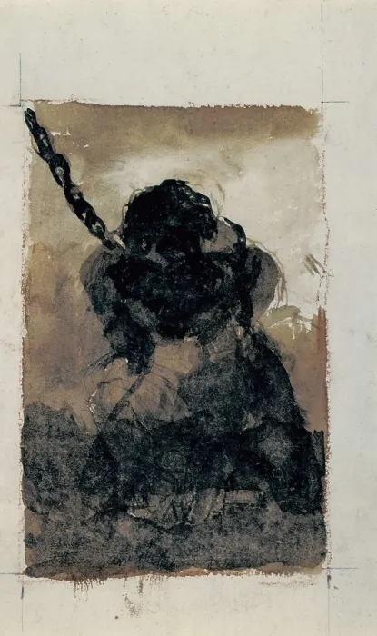 Framed Print : GOYA Y LUCIENTES, Francisco de (1746-1828). Prisoner silhouette chained frontways. ca. 1810 - ca. 1812. Sepia wash painting and remains of sanguine. Drawing. SPAIN. Madrid Framed Print : GOYA Y LUCIENTES, Francisco de (1746-1828). Prisoner silhouette chained frontways. ca. 1810 - ca. 1812. Sepia wash painting and remains of sanguine. Drawing. SPAIN. Madrid